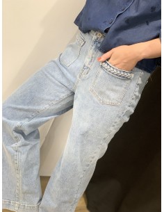 Jeans tressé poches