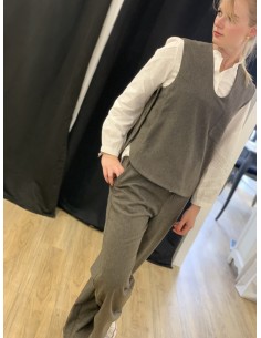 Pantalon laine marron