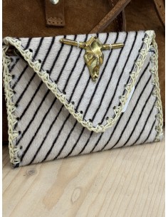 Pochette cuir rayé Tauro