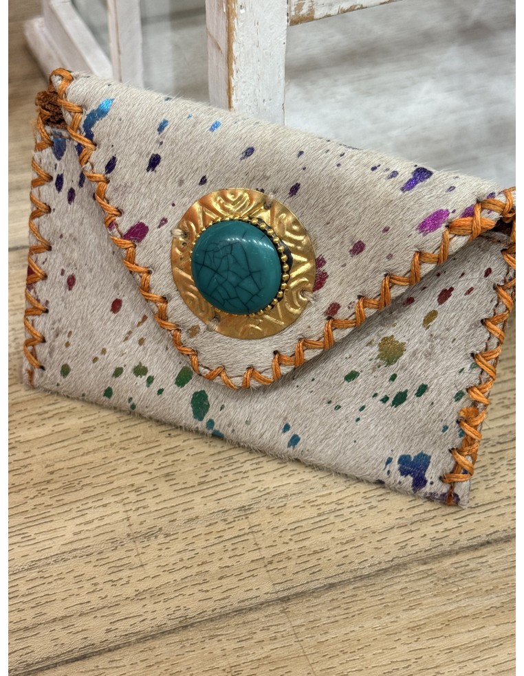 Pochette cuir Multicouleurs